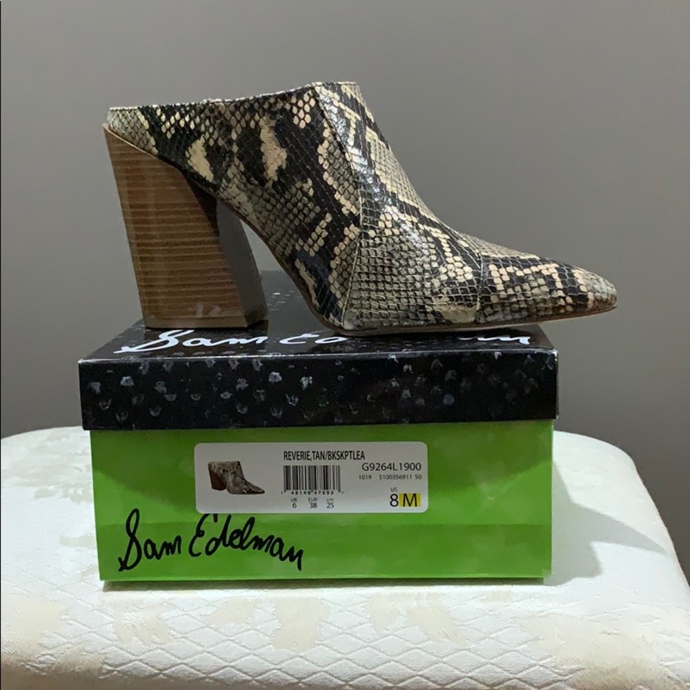 Sam Edelman Reverie Python Mules size 7 1/2 - Picture 3 of 4